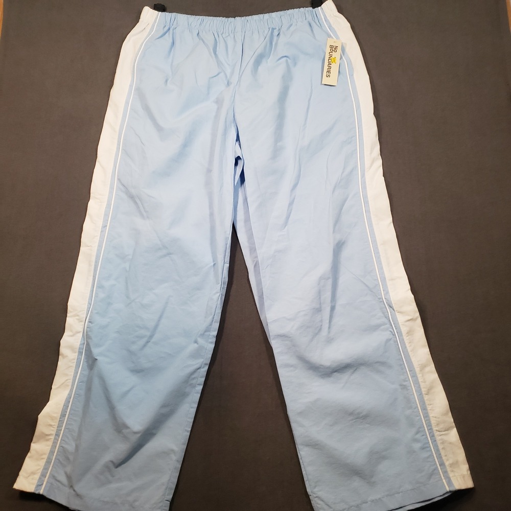 No Boundaries Track Pants Womens XL Blue Side Stripe Nylon Athletic NB16HQ025435